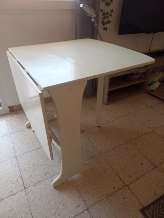 Mesa plegable madera blanca 120x75