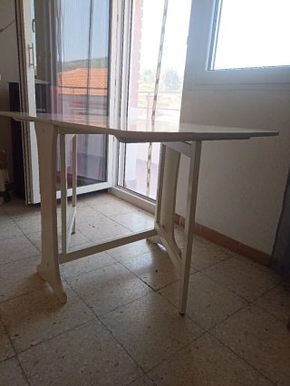 Mesa plegable madera blanca 120x75