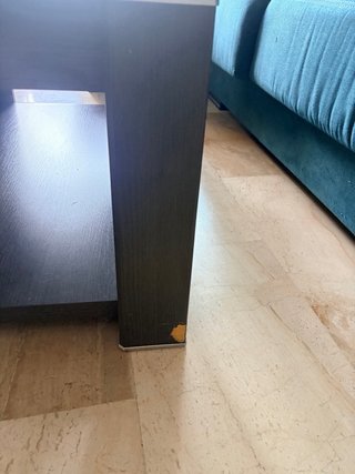 Mesa centro gris oscuro con cristal