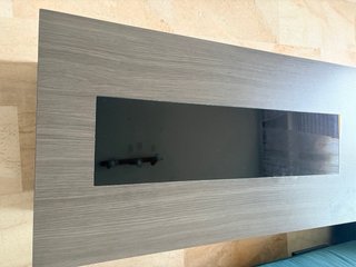 Mesa centro gris oscuro con cristal