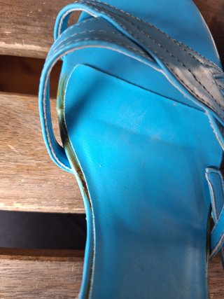 Sandalias tacón azul mujer talla 38