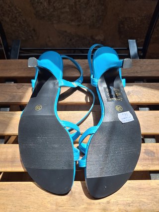 Sandalias tacón azul mujer talla 38