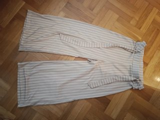 Pantalón palazzo rayas beige talla M