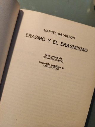 Erasmo y el erasmismo, de Marcel Bataillon