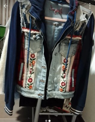 Chaqueta vaquera mujer bordada