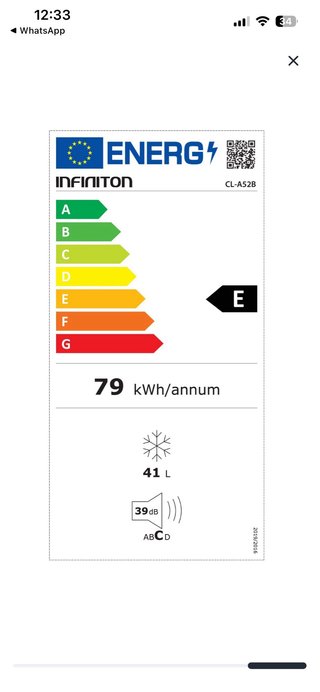 Frigorífico Infiniton CL-A52B 41L Blanco