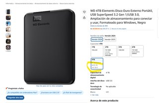 Disco Duro Externo WD 4TB USB 3.0