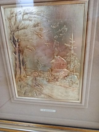 Quadro R. Bertaldi argento dipinto