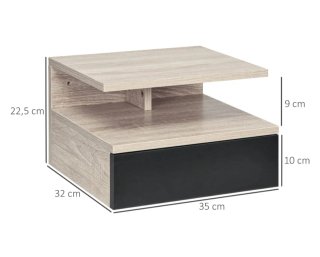 Juego 2 Mesitas Noche Flotantes Madera Negra