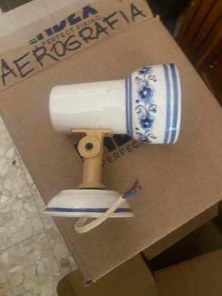 Aplique Cerámica Azul y Blanco