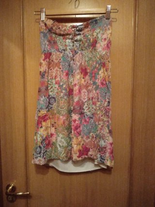Vestido palabra de honor estampado floral
