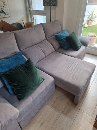 Sofá 3 plazas extensible gris