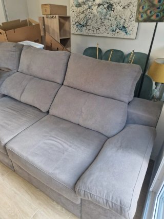 Sofá 3 plazas extensible gris