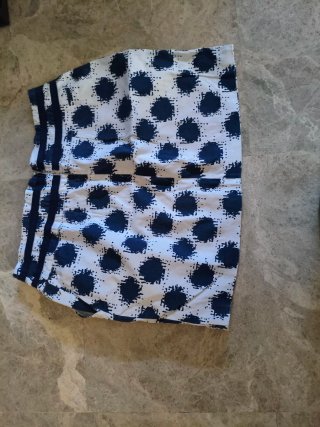 Minifalda estampada azul y blanco