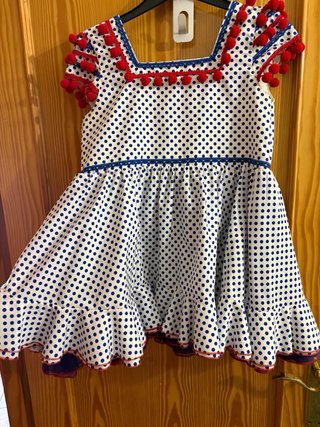 Traje Flamenca Niña Artesanal Lunares