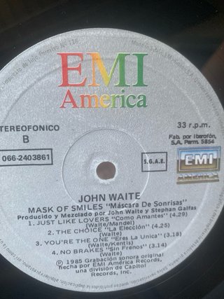 Synth Pop 1985.  John Waite - Mask of Smiles