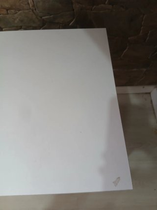 Mueble TV blanco y madera. Leroy merlin.