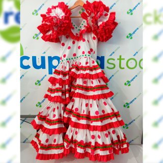 Vestido de flamenca lunares V/R/B