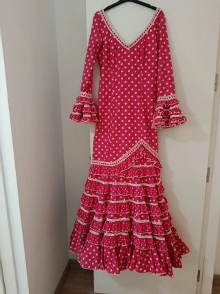 Traje de Flamenca Rosa Lunares