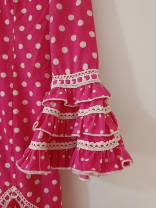 Traje de Flamenca Rosa Lunares