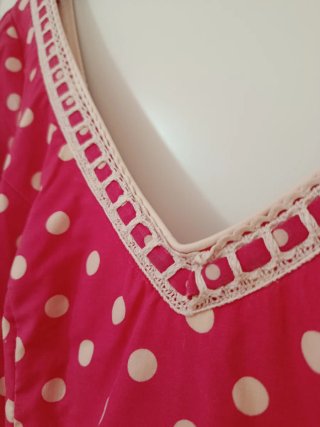 Traje de Flamenca Rosa Lunares