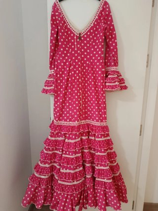 Traje de Flamenca Rosa Lunares