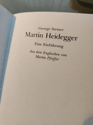 HEIDEGGER, de George Steiner. En alemán