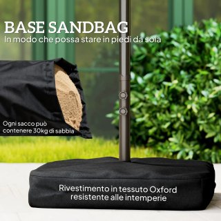 Ombrellone da Giardino Doppio a 12 Stecche con Bas