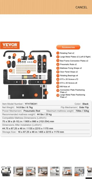 Kit de cama plegable Vevor