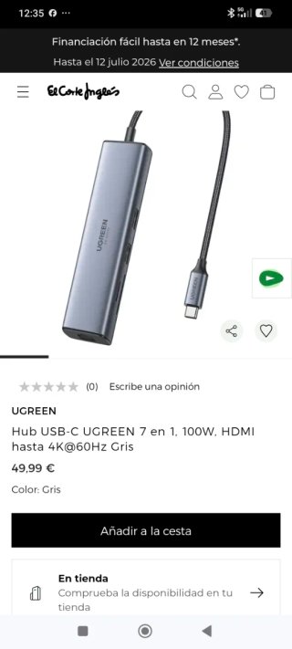 UGREEN Adaptador Multifunción USB-C 7 en 1