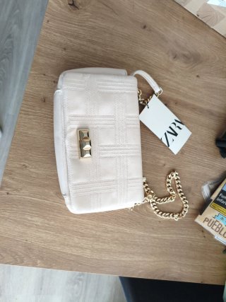 Bolso Zara rosa pálido