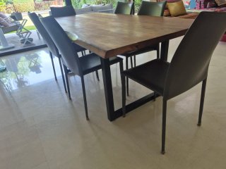 Conjunto comedor Maisons du Monde: mesaPalissandre