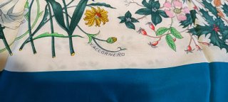 Foulard Gucci Flora Vintage raro con bordo petroli