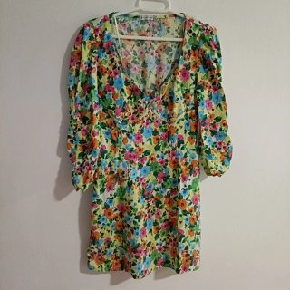 Vestido verde floral