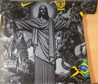 Camiseta Nike Brasil CBF Jesús Negra Dorada