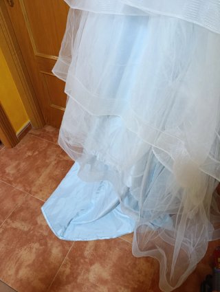 Vestido de Novia Azul Hielo Encaje