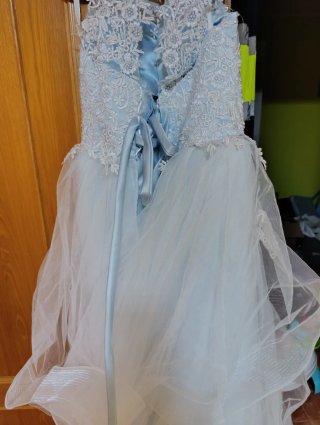 Vestido de Novia Azul Hielo Encaje