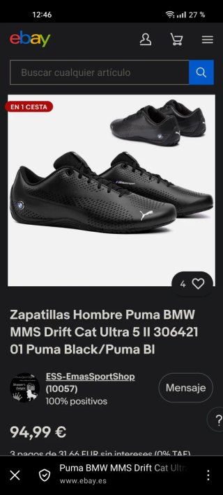 PUMA BMW Motorsport Talla 45 Zapatillas