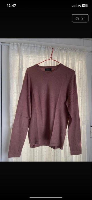 Jersey cuello pico rosa sin estrenar