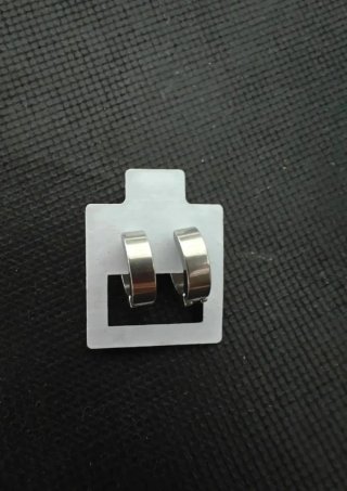 Pendientes Aros Plateados Anchos Acero