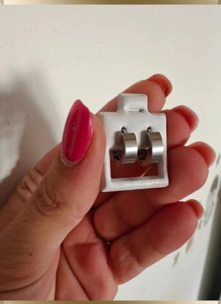 Pendientes Aros Plateados Anchos Acero