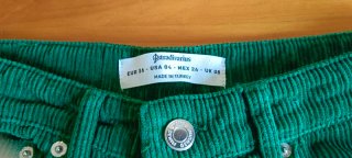 Pantalón pana verde juvenil