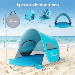 Tenda Spiaggia UPF 50+ 3-4 Persone Nuova