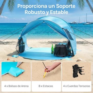 Tenda Spiaggia UPF 50+ 3-4 Persone Nuova