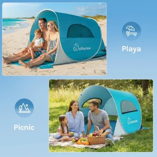 Tenda Spiaggia UPF 50+ 3-4 Persone Nuova