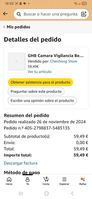 Cámara Vigilancia GHB Bebé + Monitor