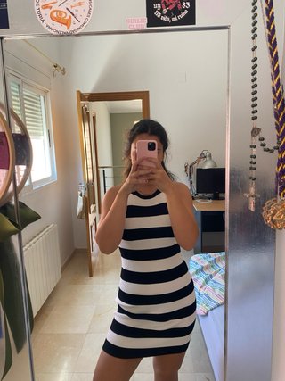 Vestido de punto a rayas