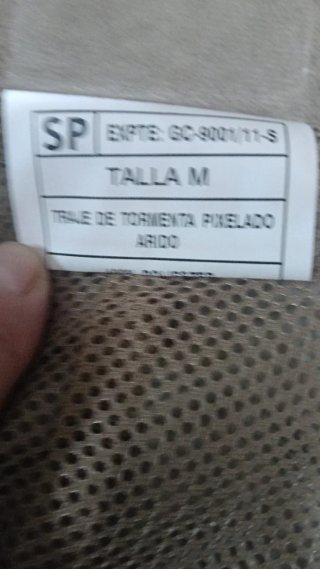 Traje Tormenta Camuflaje Arido Ejército Español