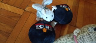Lote de 6 peluches: Angry Birds, toro, cerdo, mono