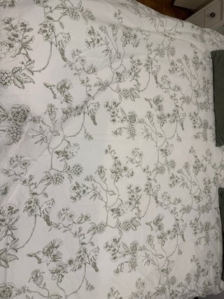 Juego funda nórdica pájaros y flores verde